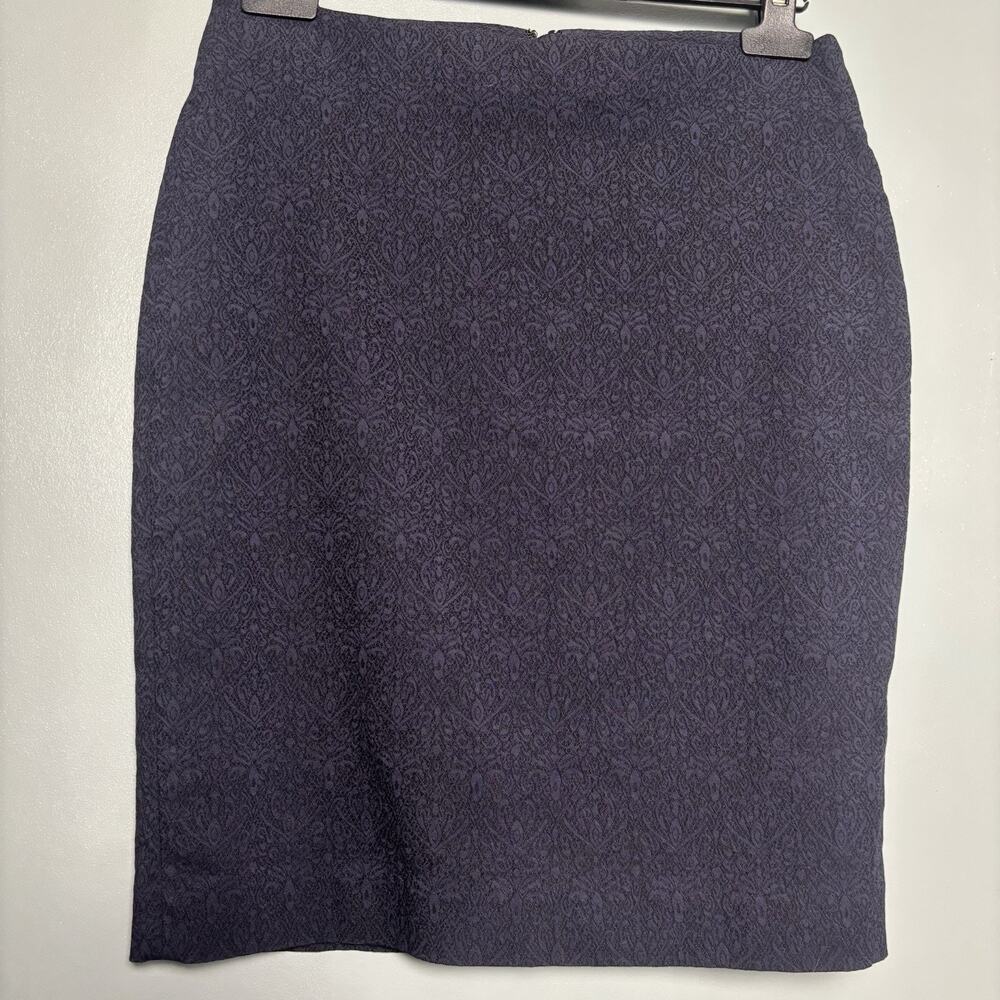 Banana Republic Women’s Textured Pencil Skirt Pattern Size 6 Blue Navy Straight